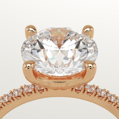 Round Cut Pave Lab-Grown Diamond Engagement Ring