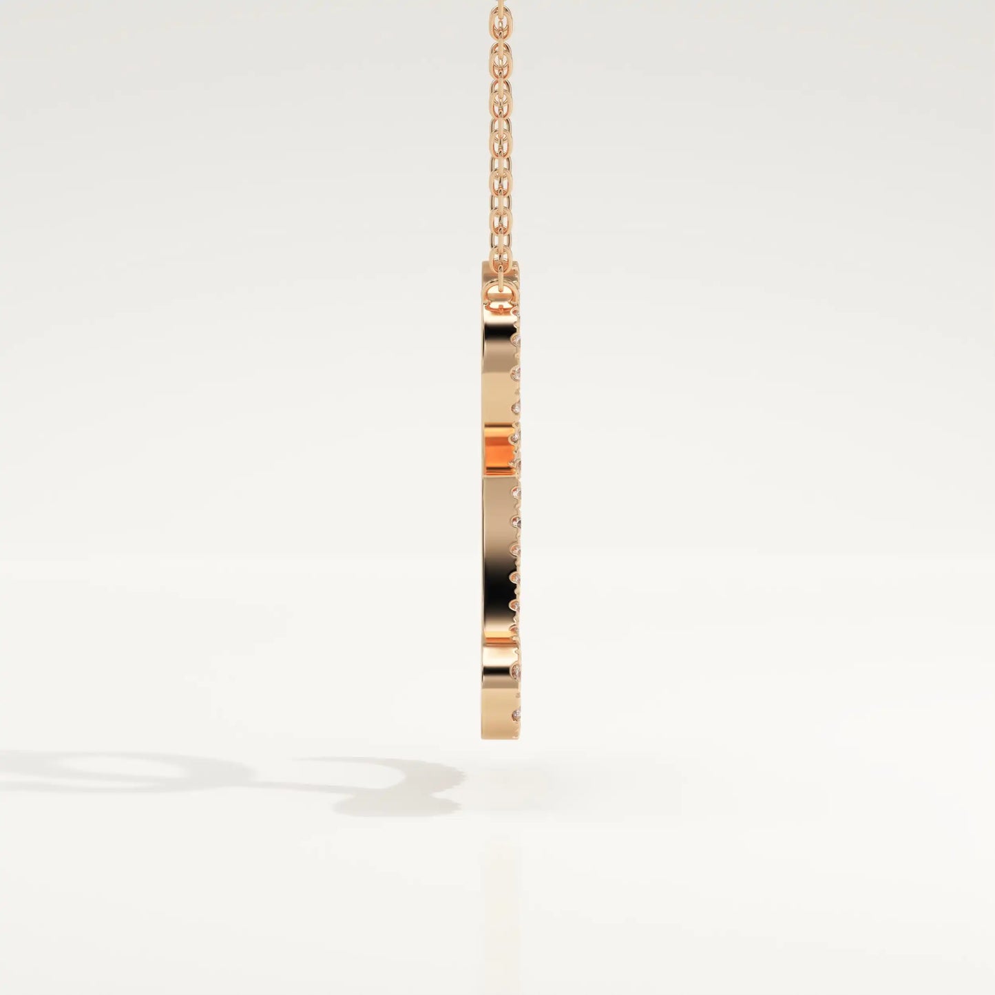 0.198 TCW Round Lab-Grown Diamond L Initial Necklace
