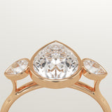 1.5 CT Pear Cut Three Stone Bezel Lab-Grown Diamond Engagement Ring