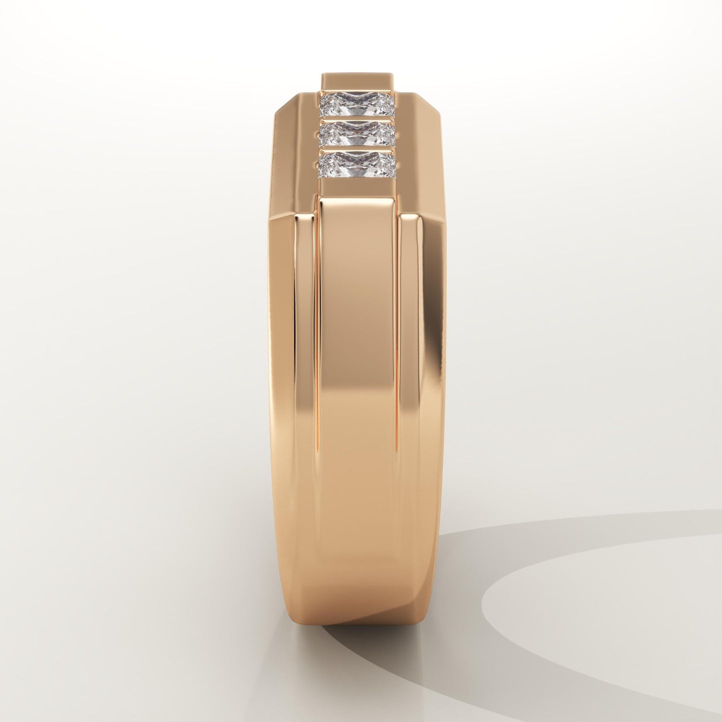 0.536 TCW Princess Lab-Grown Diamond Channel Setting Wedding Band For Men