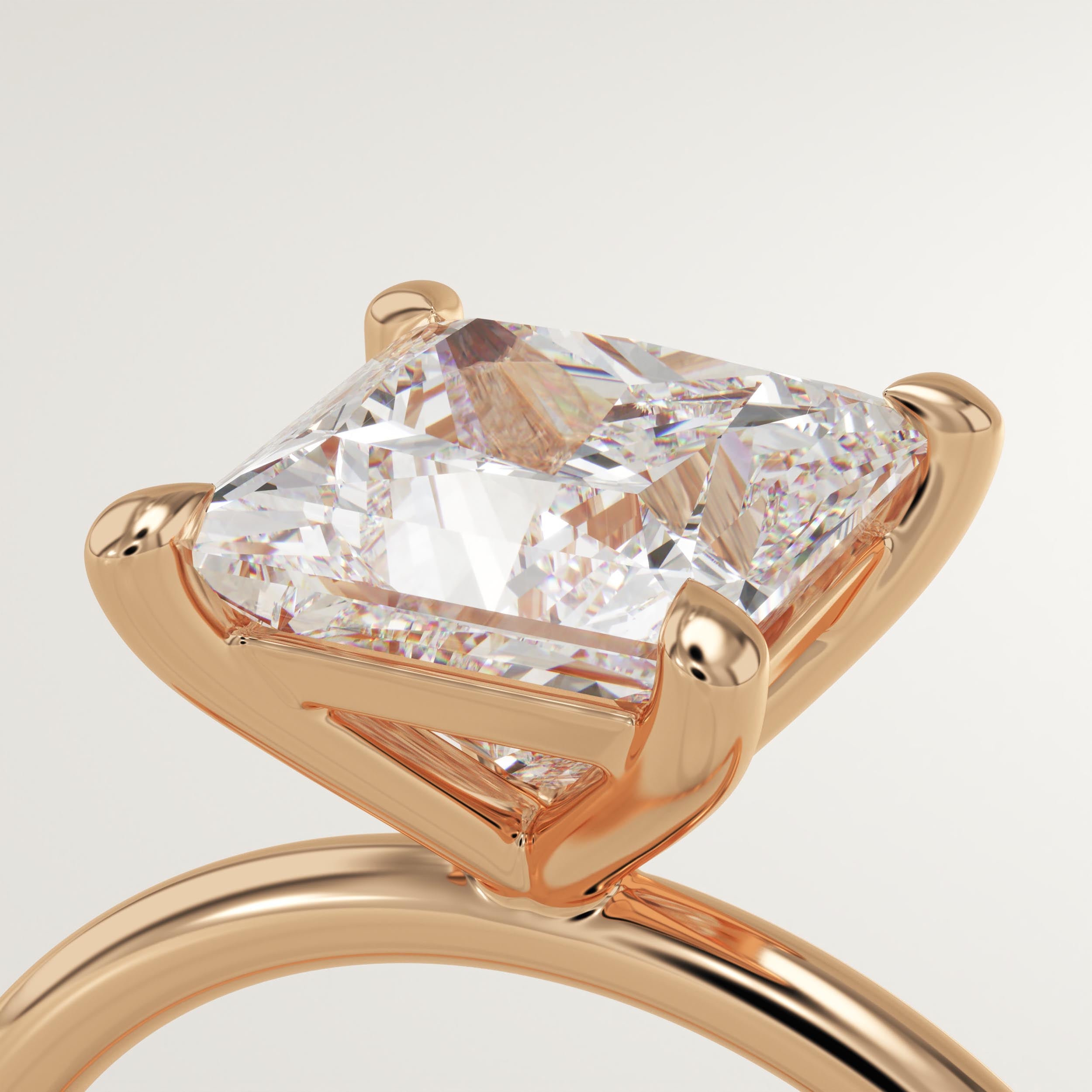 2.0 CT Princess Cut Solitaire Lab-Grown Diamond Engagement Ring