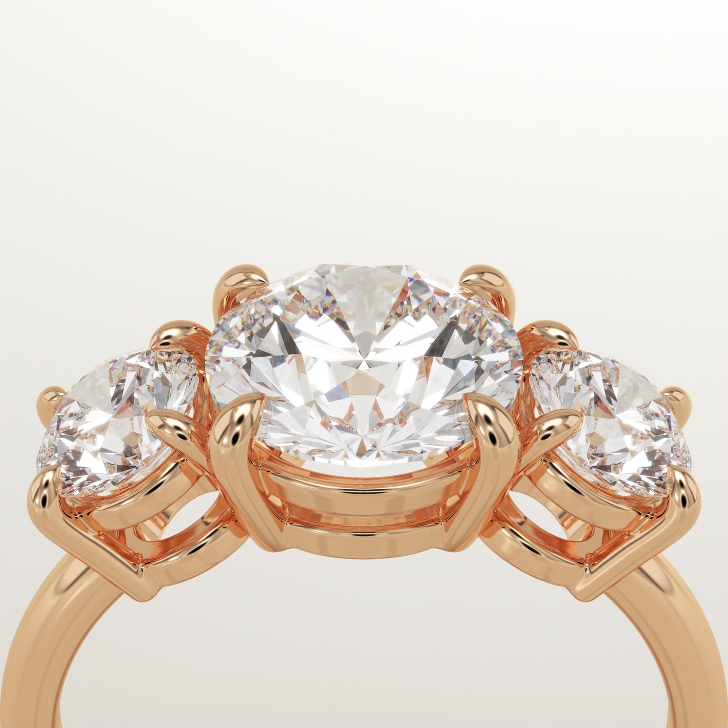 2 CT Round Cut Three Stone Moissanite Engagement Ring