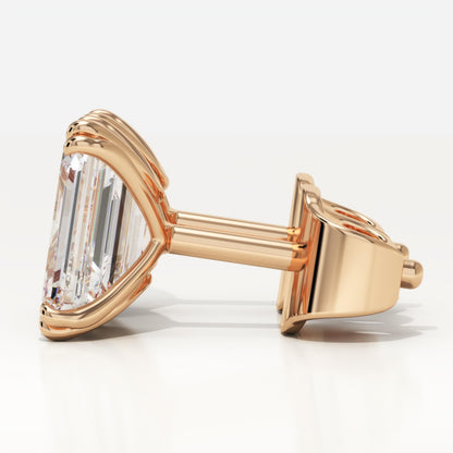 1 TCW Emerald Lab-Grown Diamond Stud Earrings