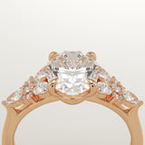 2.0 CT Oval Cut Cluster Lab-Grown Diamond Engagement Ring