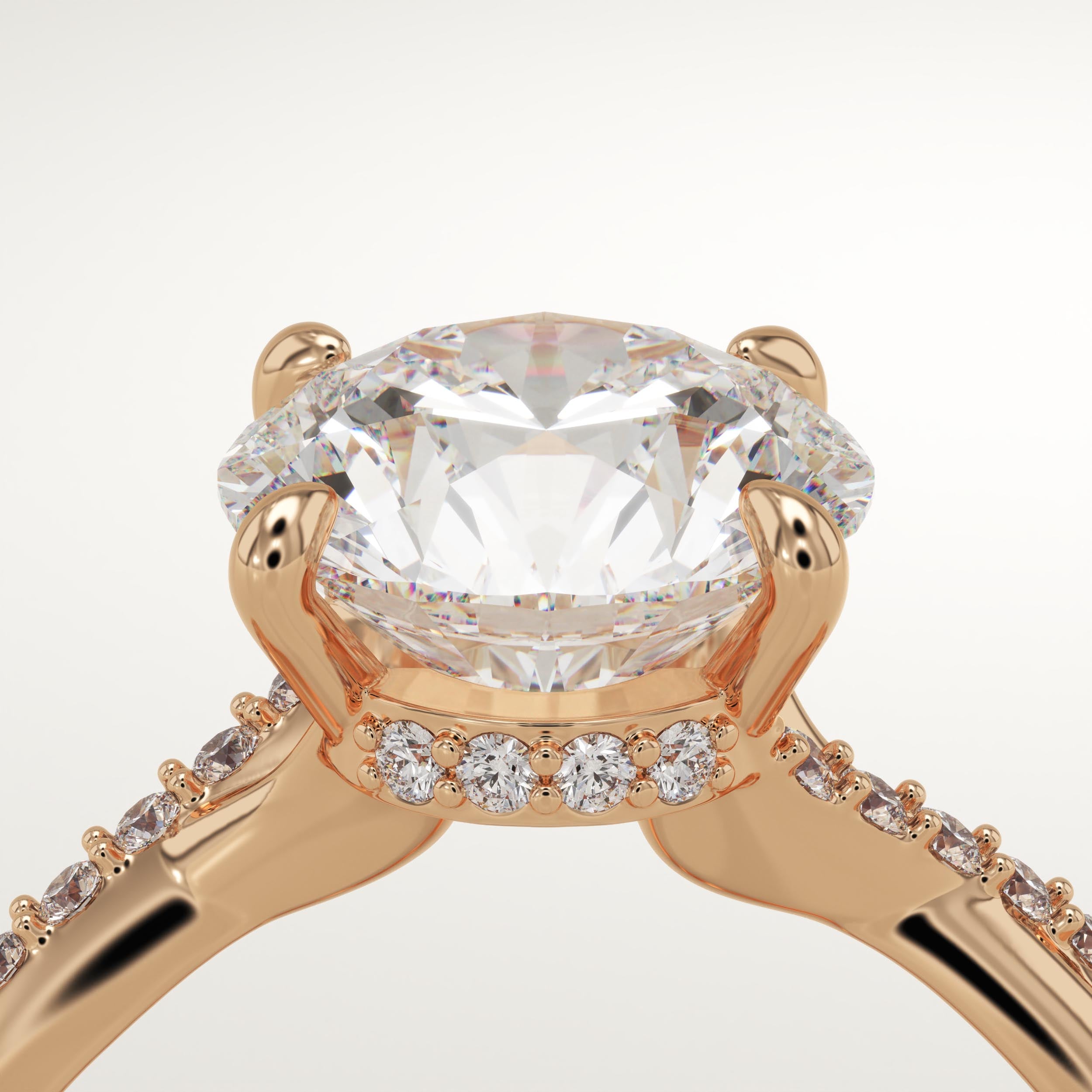 2.0 CT Round Cut Twisted Pave Lab-Grown Diamond Engagement Ring