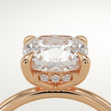 2.0 CT Cushion Cut Hidden Halo Lab-Grown Diamond Engagement Ring