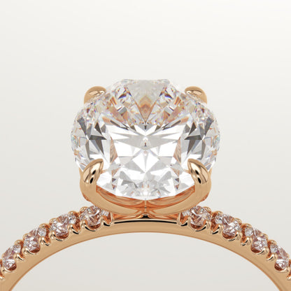 1.75 CT Oval Cut Pave Moissanite Engagement Ring