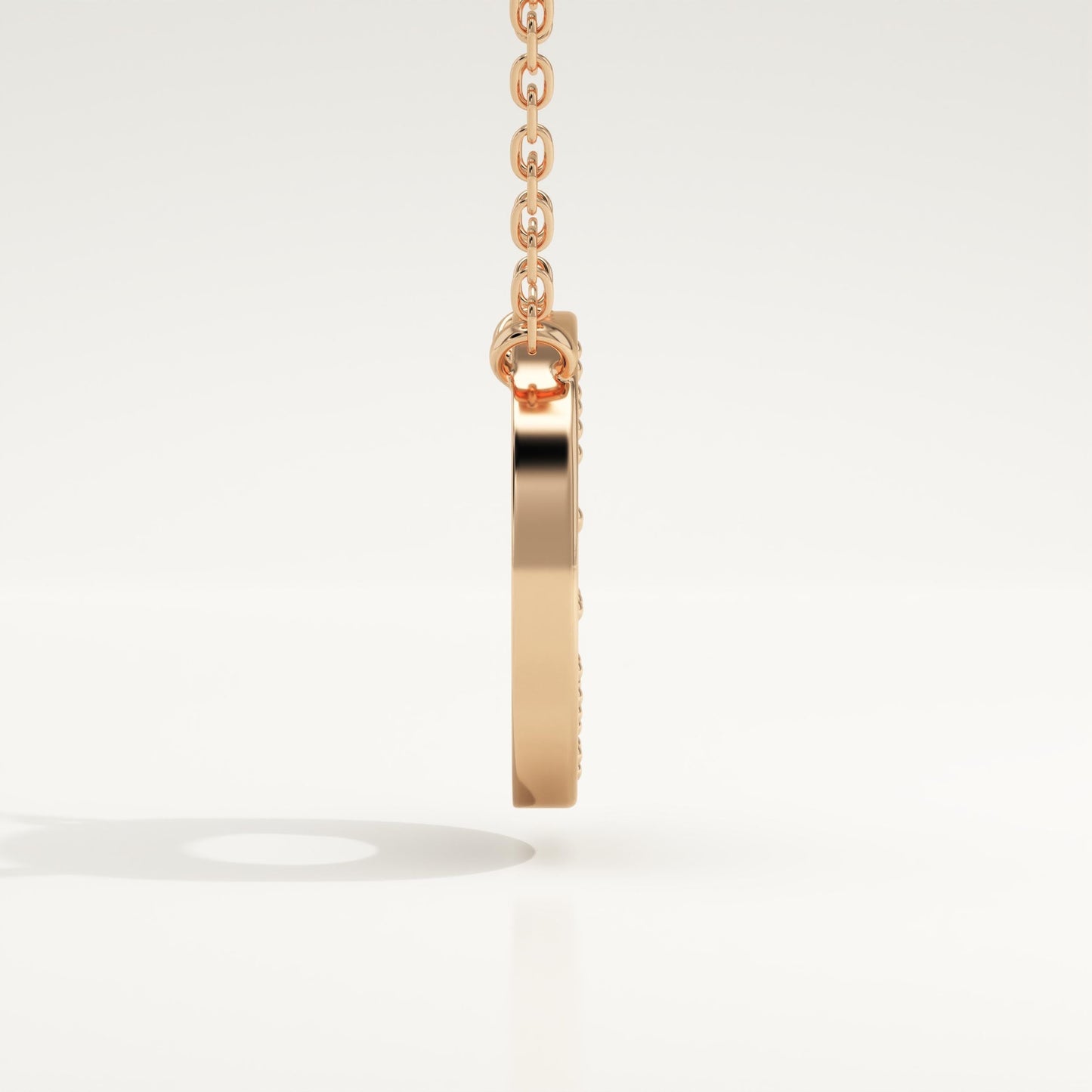 0.22 TCW Round Lab-Grown Diamond O Initial Necklace