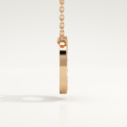 0.22 TCW Round Lab-Grown Diamond O Initial Necklace