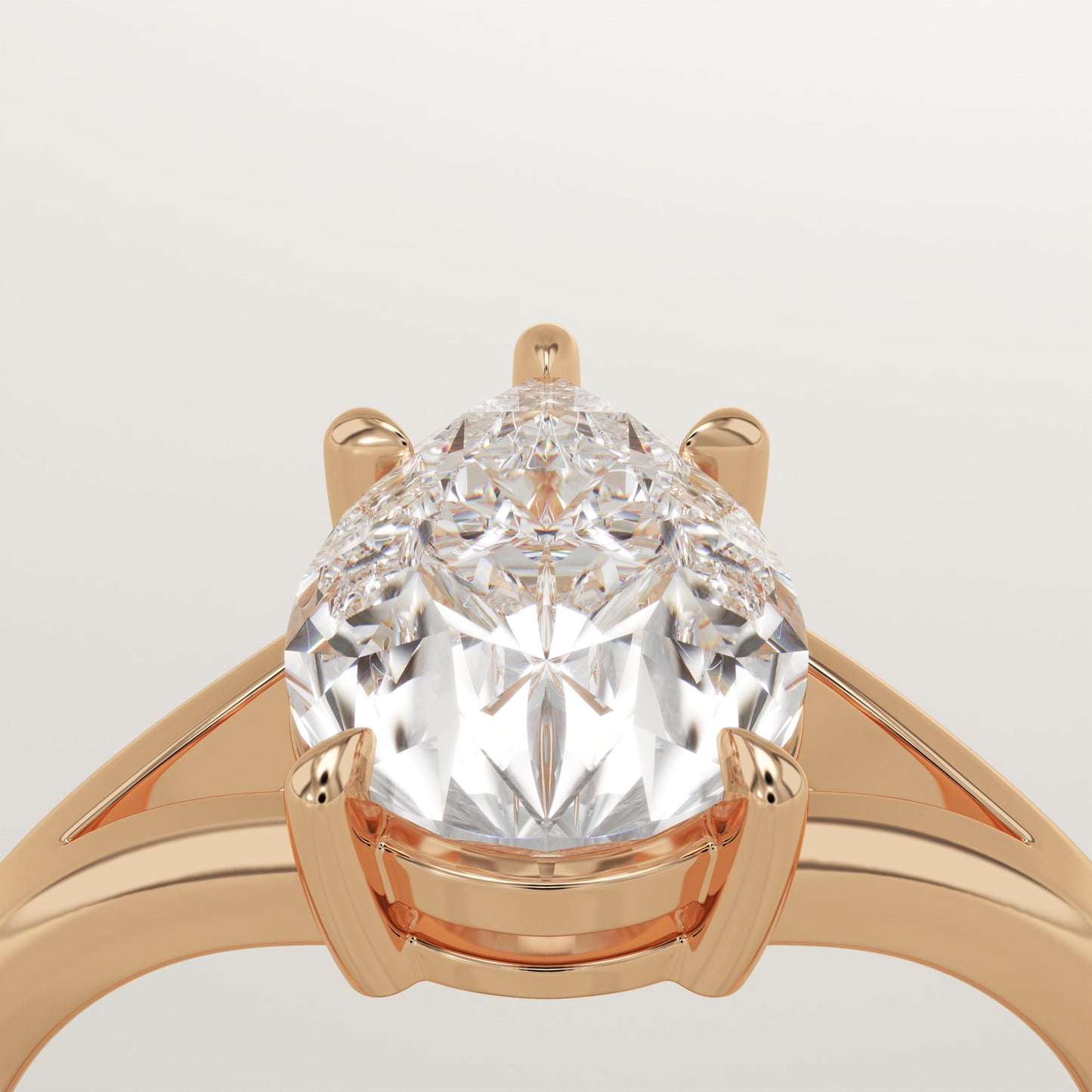 Pear Cut Solitaire Split Shank Lab-Grown Diamond Engagement Ring