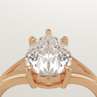 Pear Cut Solitaire Split Shank Lab-Grown Diamond Engagement Ring