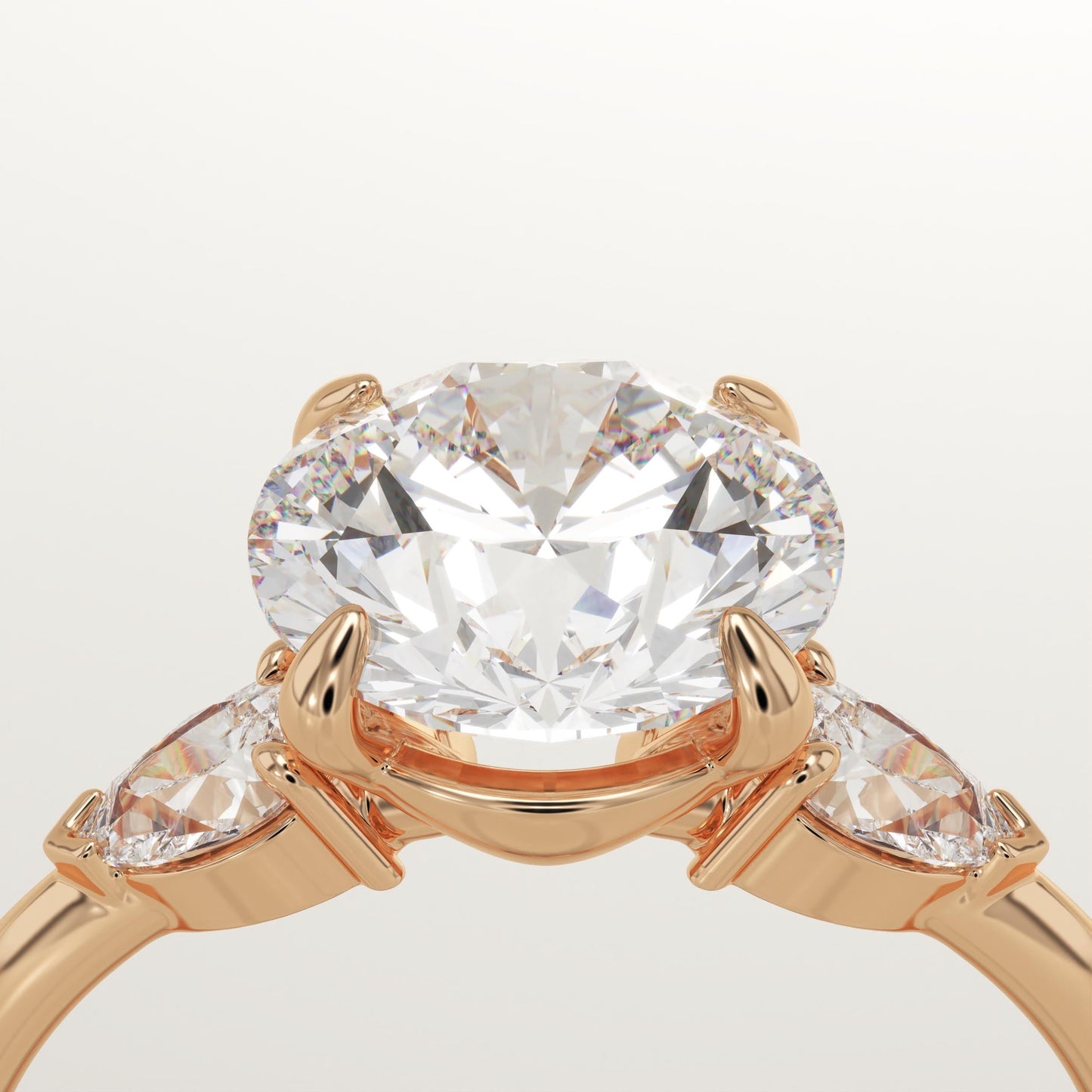 2 CT Round Cut Three Stone Moissanite Engagement Ring