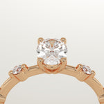 2.0 CT Oval Cut Dainty Pave Lab-Grown Diamond Engagement Ring