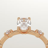 2.0 CT Oval Cut Dainty Pave Lab-Grown Diamond Engagement Ring