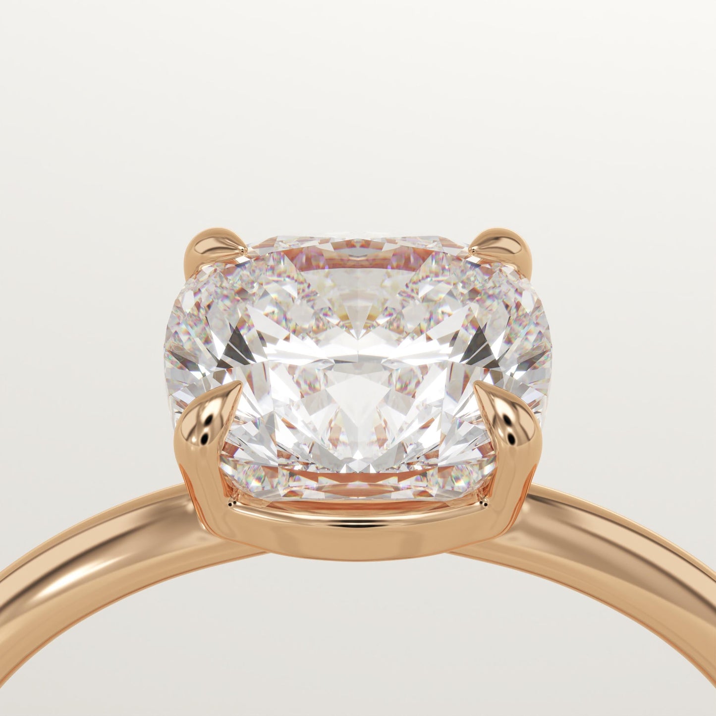 Cushion Cut Solitaire Lab-Grown Diamond Engagement Ring