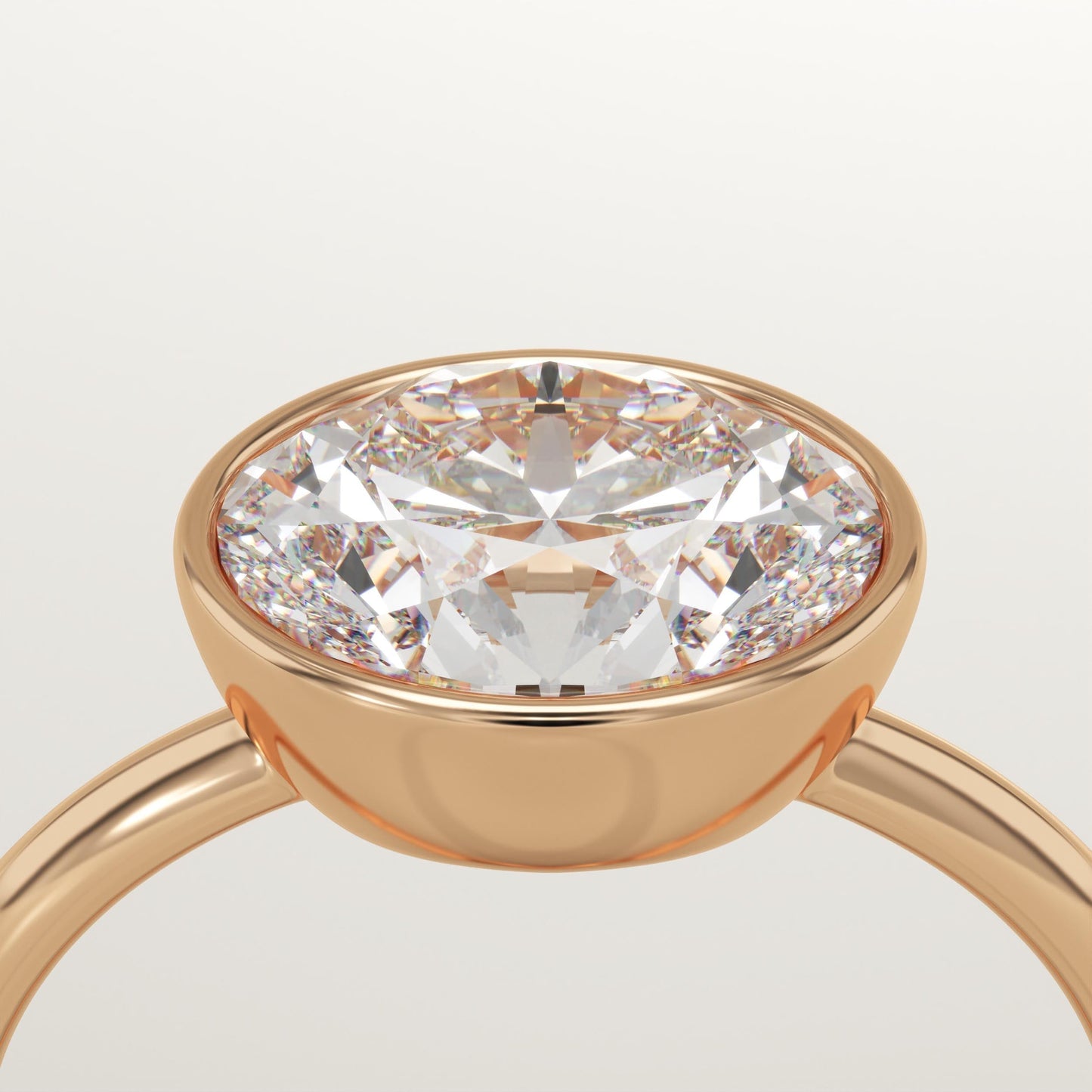 1.75 CT East West Oval Cut Solitaire Bezel Moissanite Engagement Ring