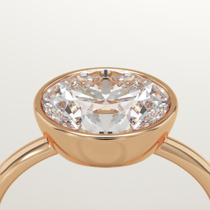 1.75 CT East West Oval Cut Solitaire Bezel Moissanite Engagement Ring