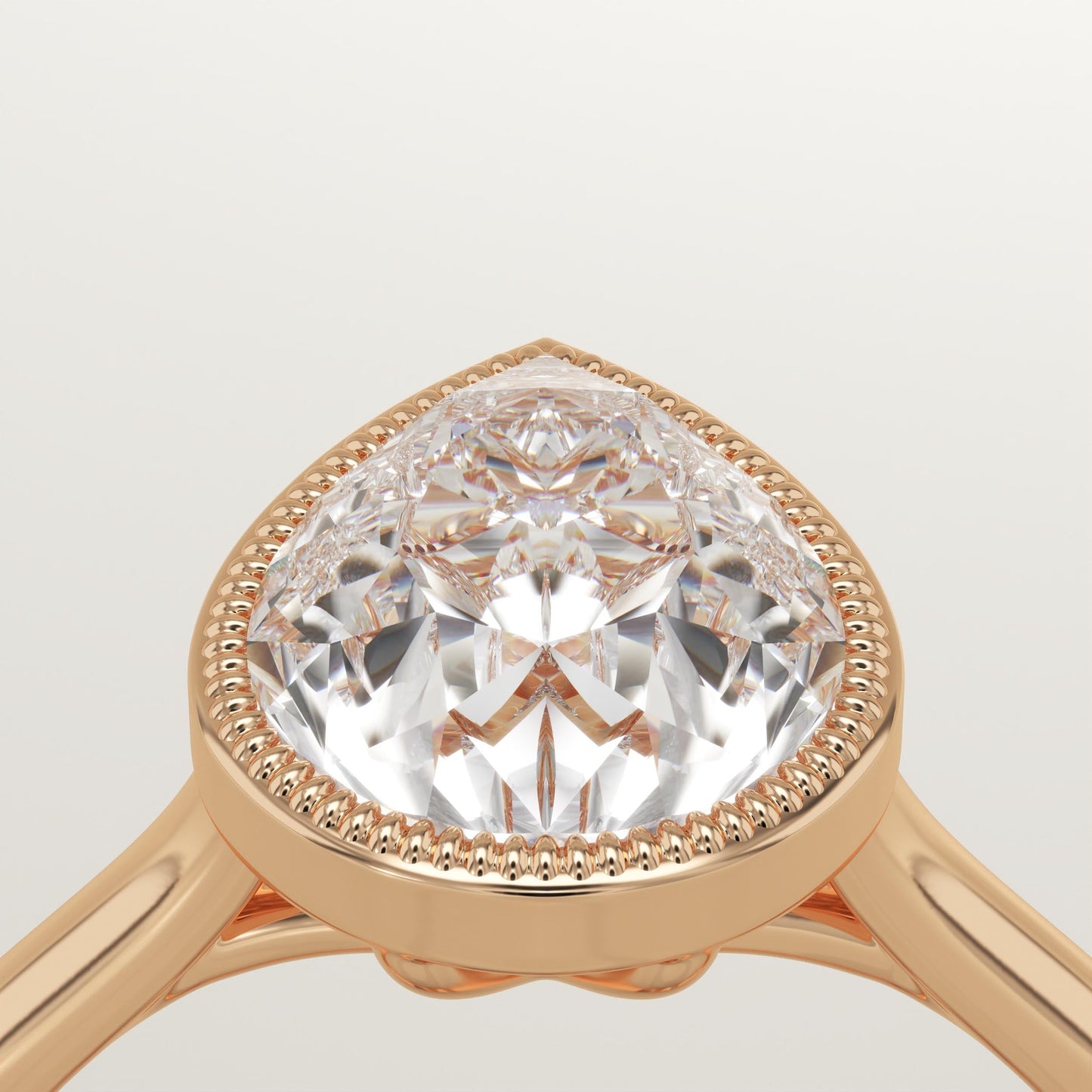Pear Cut Solitaire Bezel Lab-Grown Diamond Engagement Ring