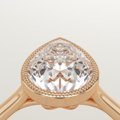 Pear Cut Solitaire Bezel Lab-Grown Diamond Engagement Ring