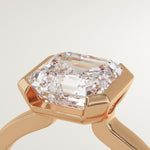 2.0 CT Asscher Cut Half Bezel Lab-Grown Diamond Engagement Ring