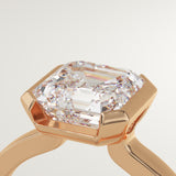 2.0 CT Asscher Cut Half Bezel Lab-Grown Diamond Engagement Ring