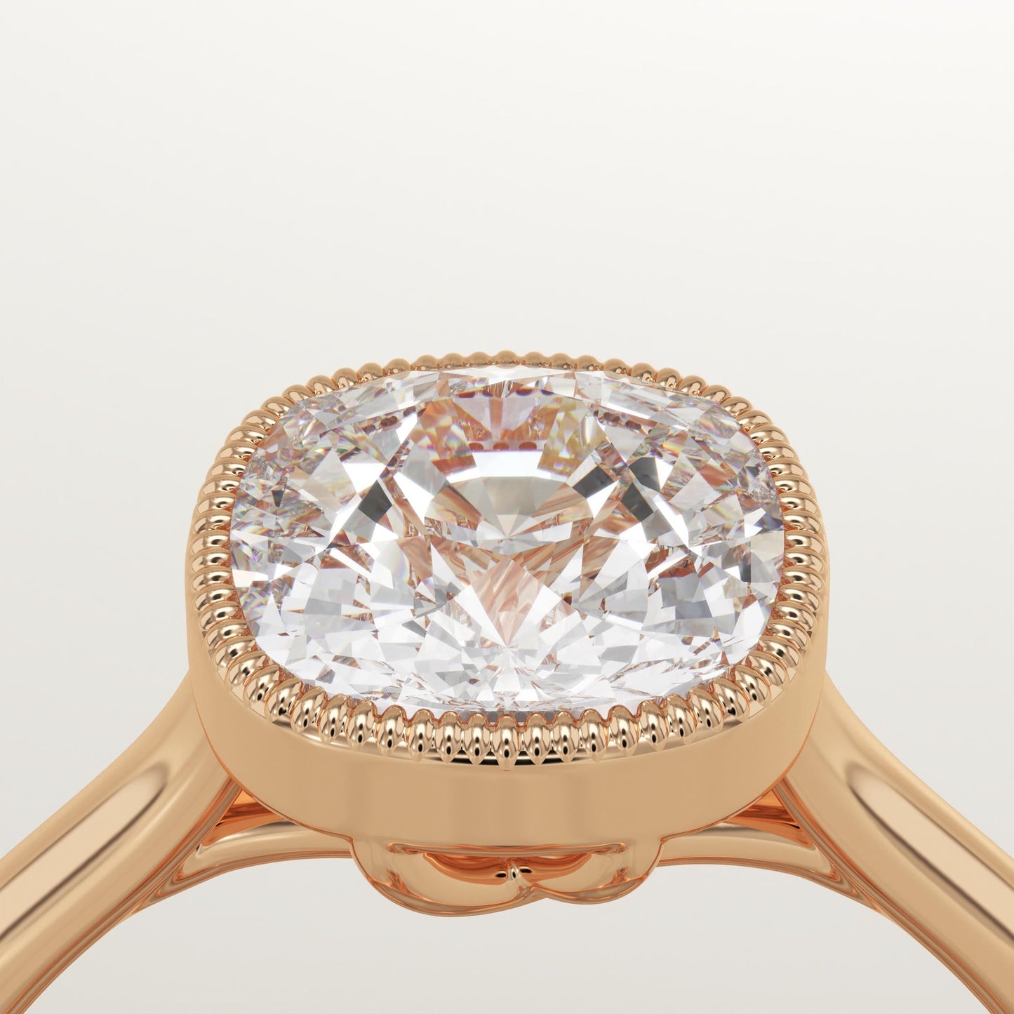Cushion Cut Bezel Lab-Grown Diamond Engagement Ring