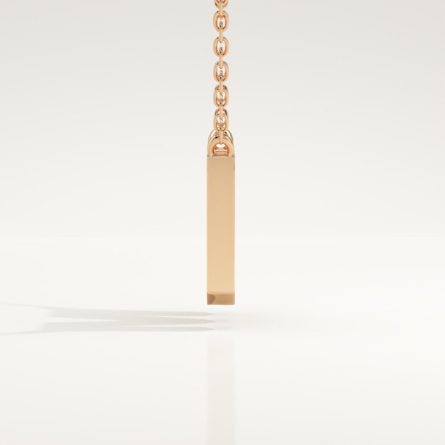 0.202 TCW Round Lab-Grown Diamond M Initial Necklace
