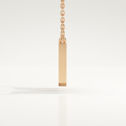 0.202 TCW Round Lab-Grown Diamond M Initial Necklace