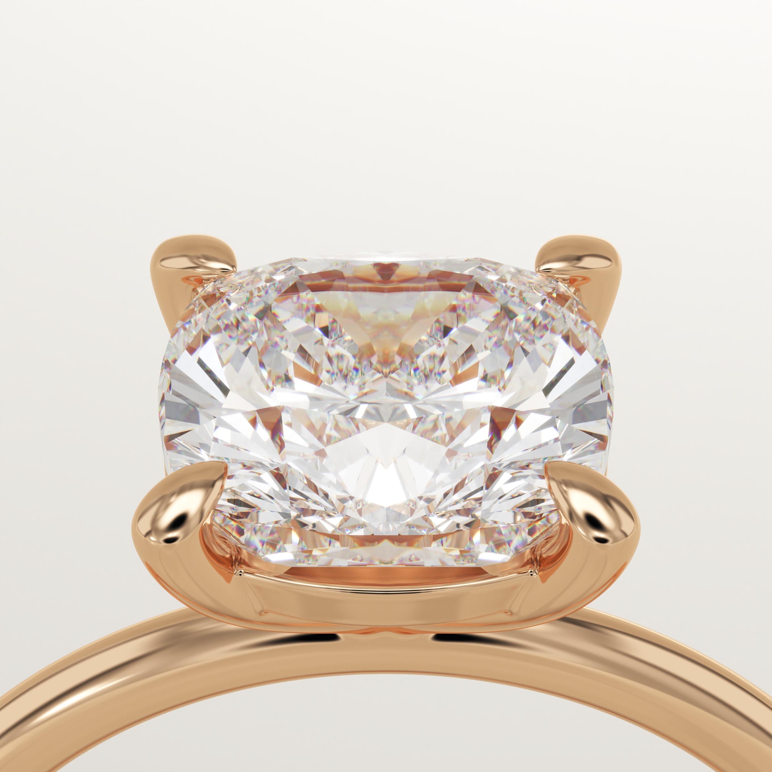 2.0 CT Cushion Cut Solitaire Lab-Grown Diamond Engagement Ring