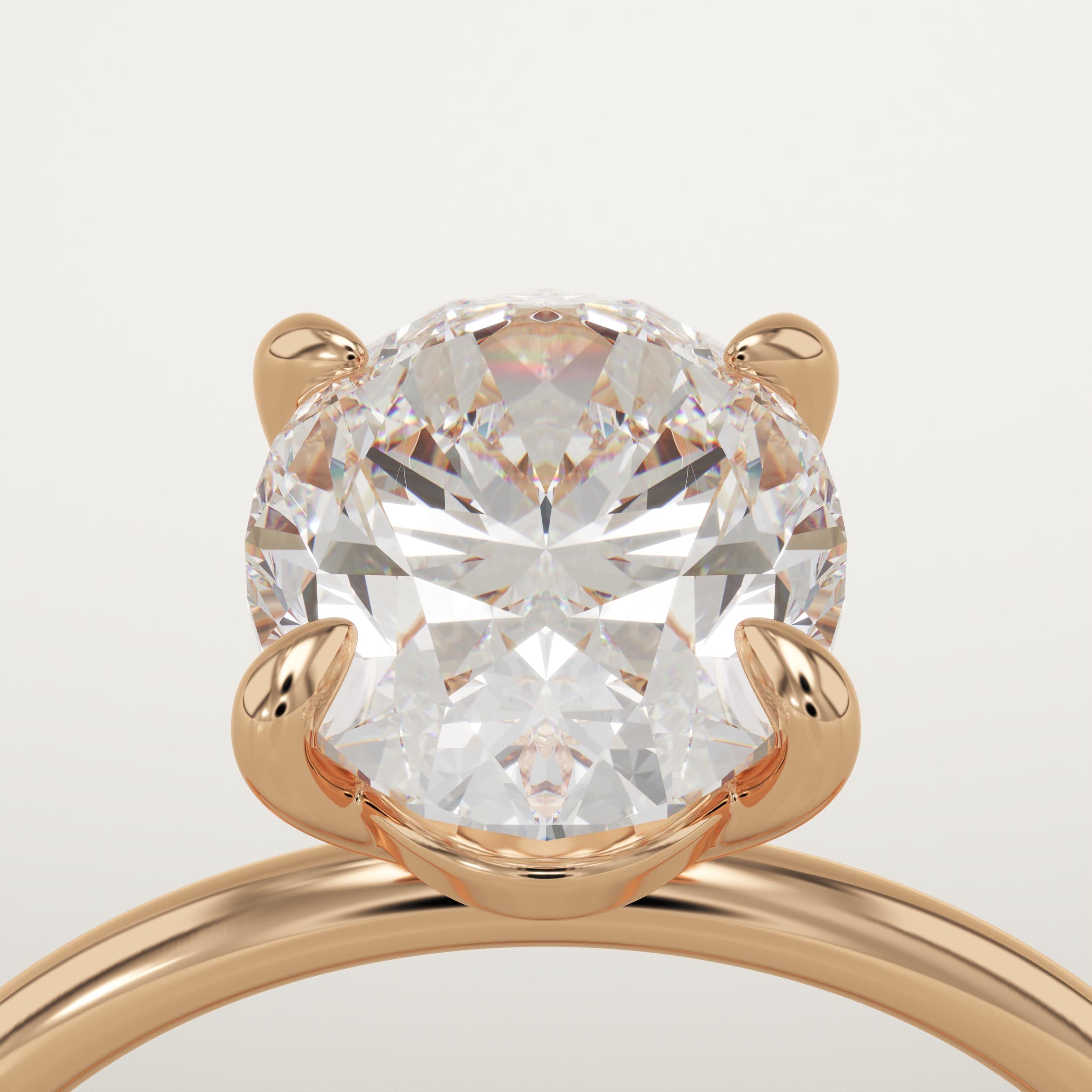2.0 CT Oval Cut Solitaire Lab-Grown Diamond Engagement Ring