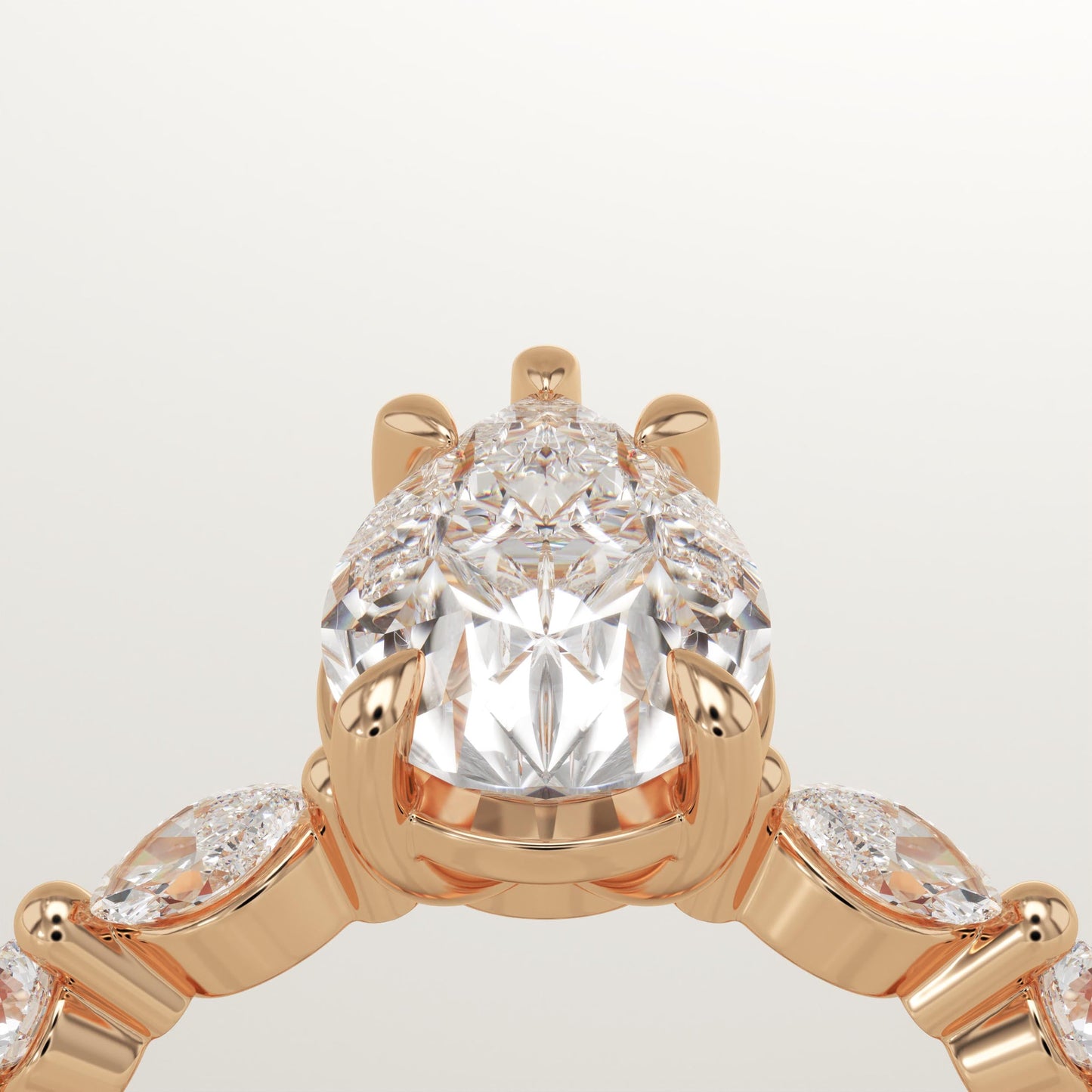 Pear Cut Pave Lab-Grown Diamond Engagement Ring