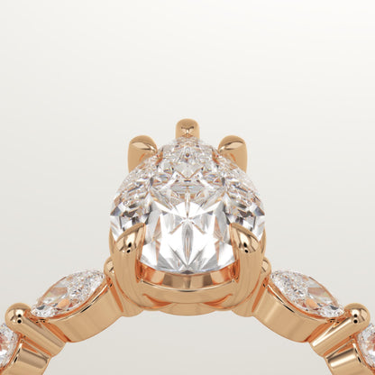 Pear Cut Pave Lab-Grown Diamond Engagement Ring