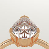 2.0 CT Pear Cut Half Bezel Lab-Grown Diamond Engagement Ring