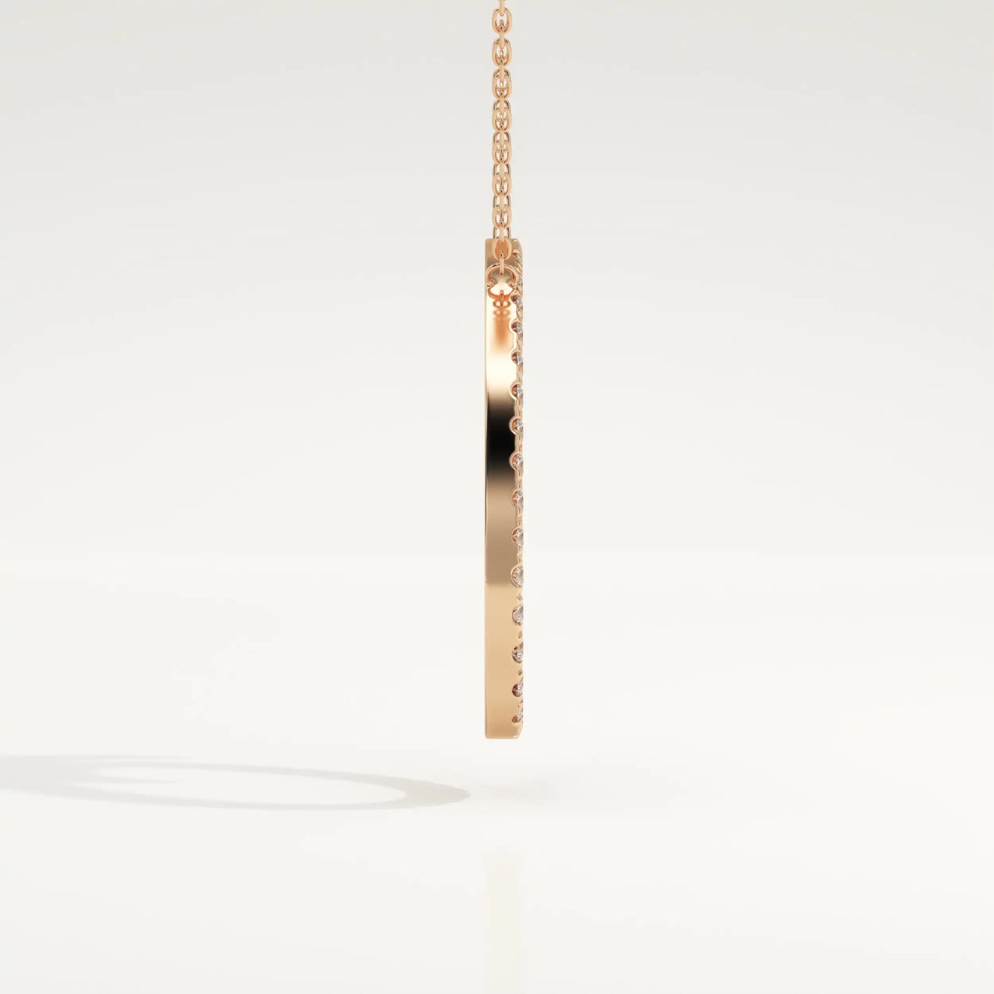 0.473 TCW Round Lab-Grown Diamond O Initial Necklace