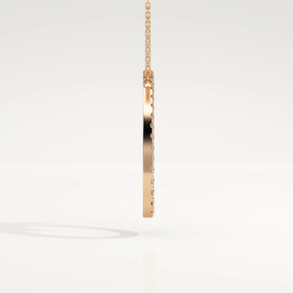 0.473 TCW Round Lab-Grown Diamond O Initial Necklace