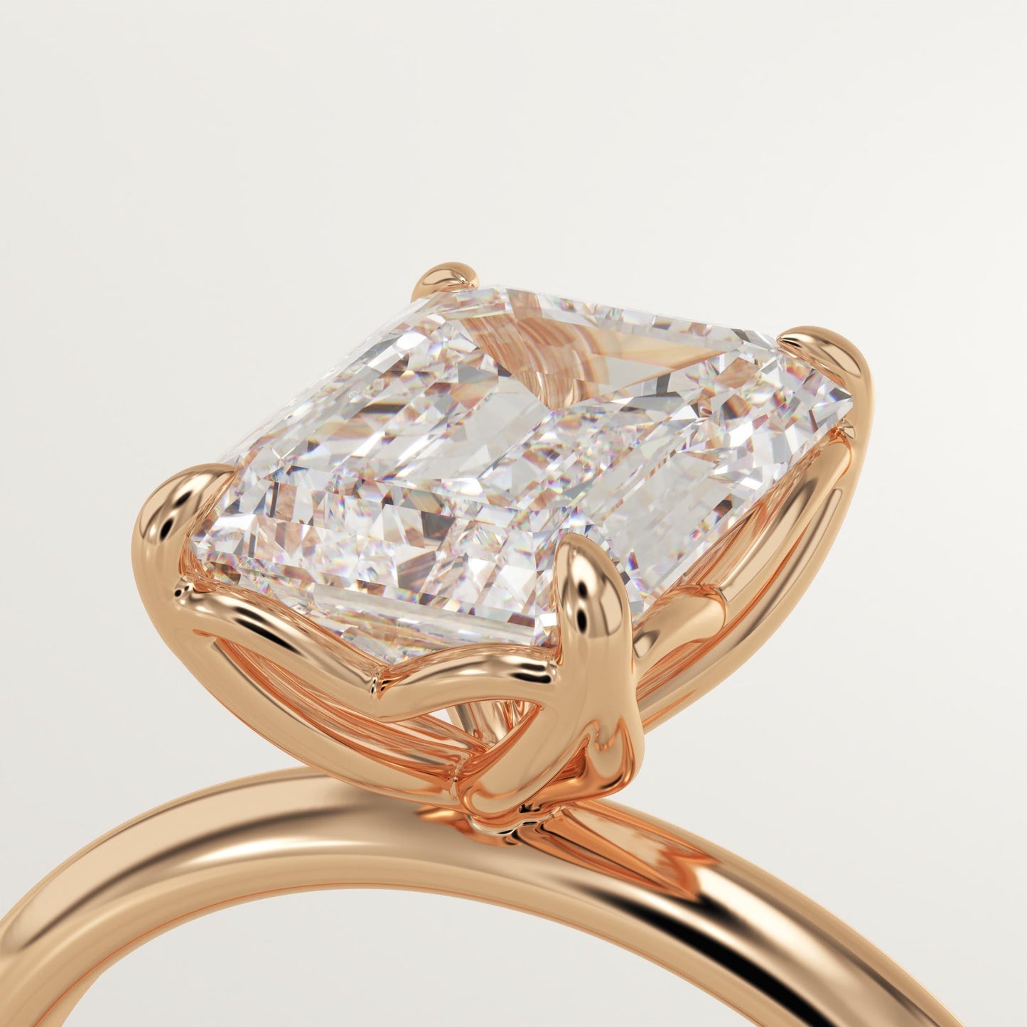 Emerald Cut Solitaire Lab-Grown Diamond Engagement Ring