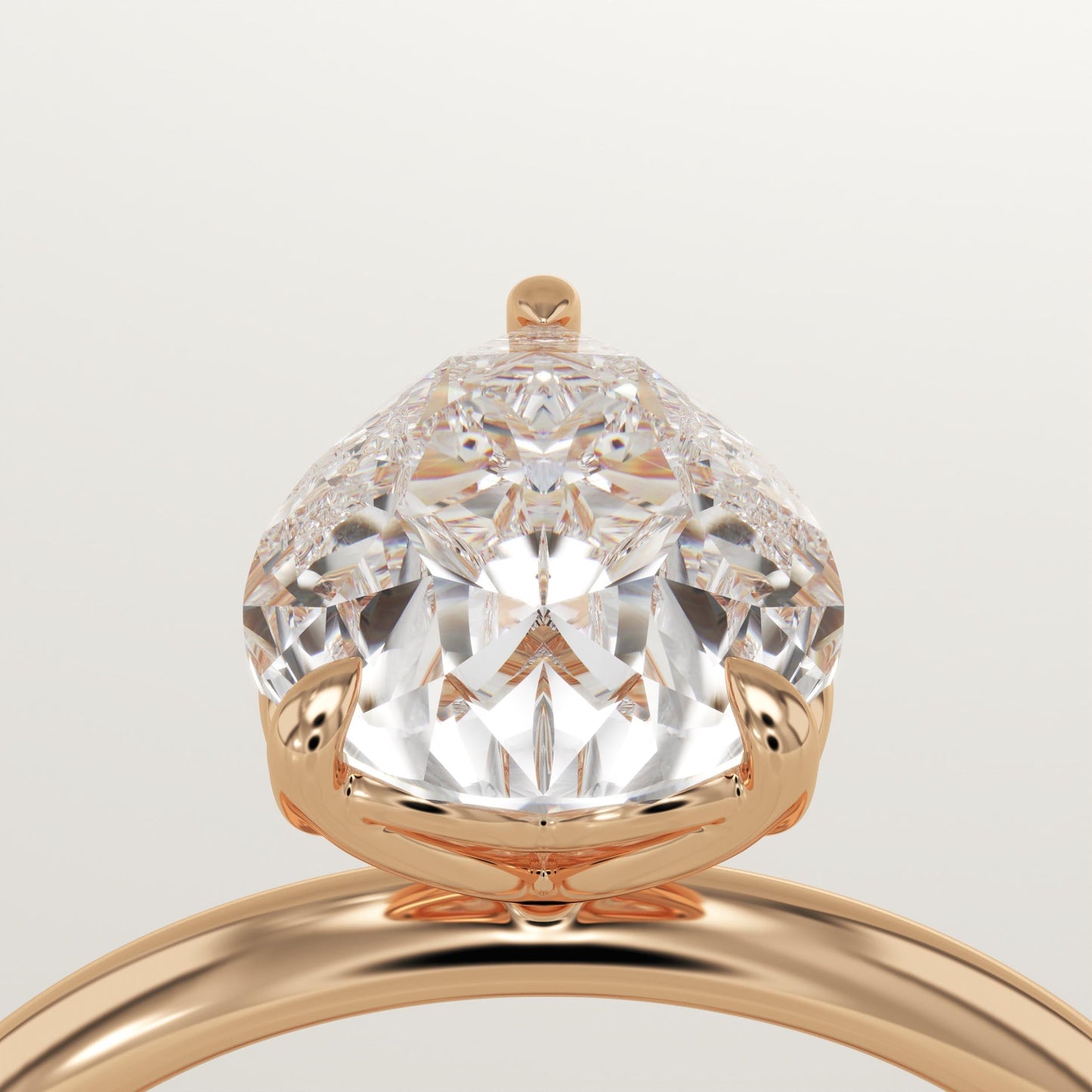 1.5 CT Pear Cut Solitaire Moissanite Engagement Ring