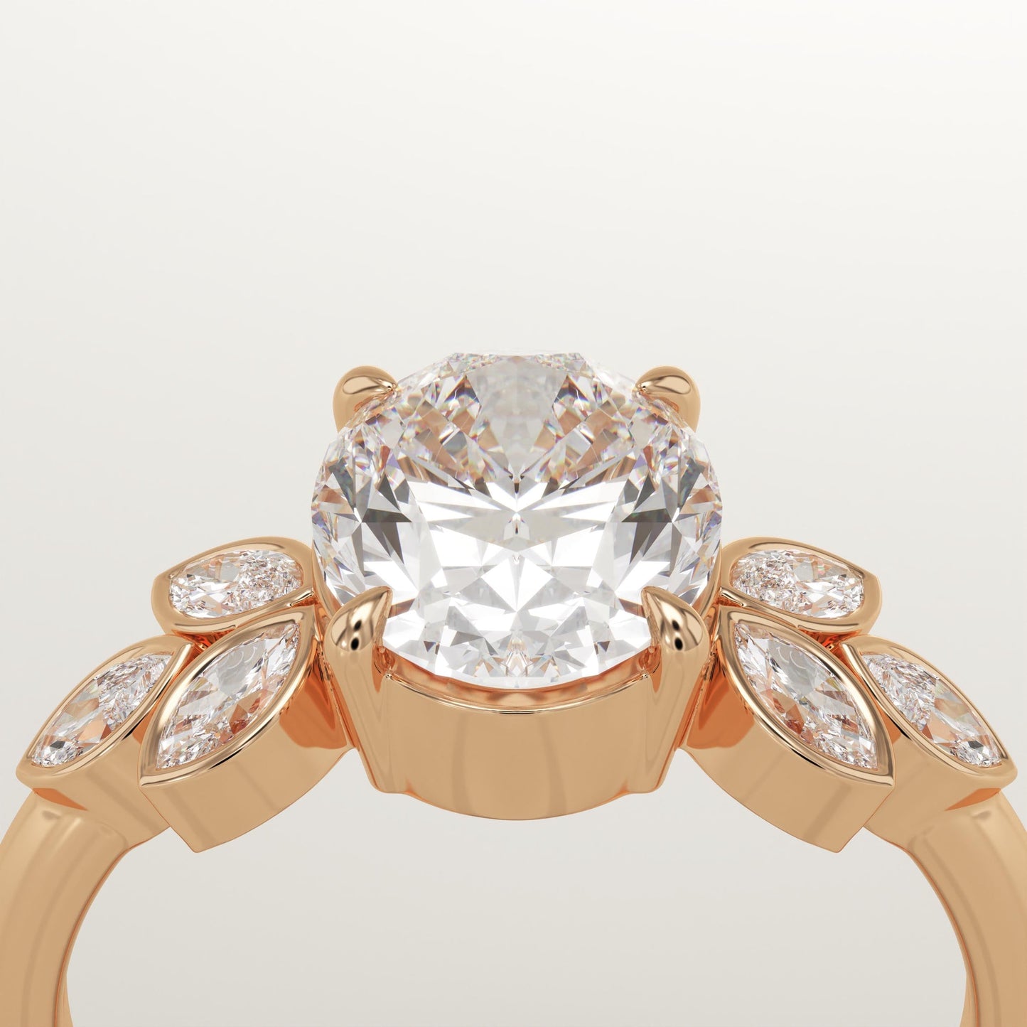 Oval Cut Cluster Lab-Grown Diamond Engagement Ring