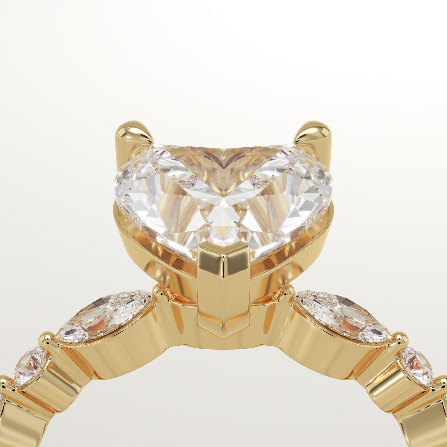 Heart Cut Pave Lab-Grown Diamond Engagement Ring