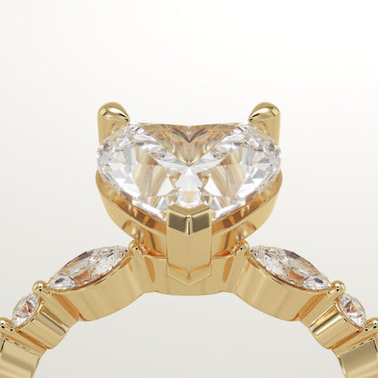 Heart Cut Pave Lab-Grown Diamond Engagement Ring