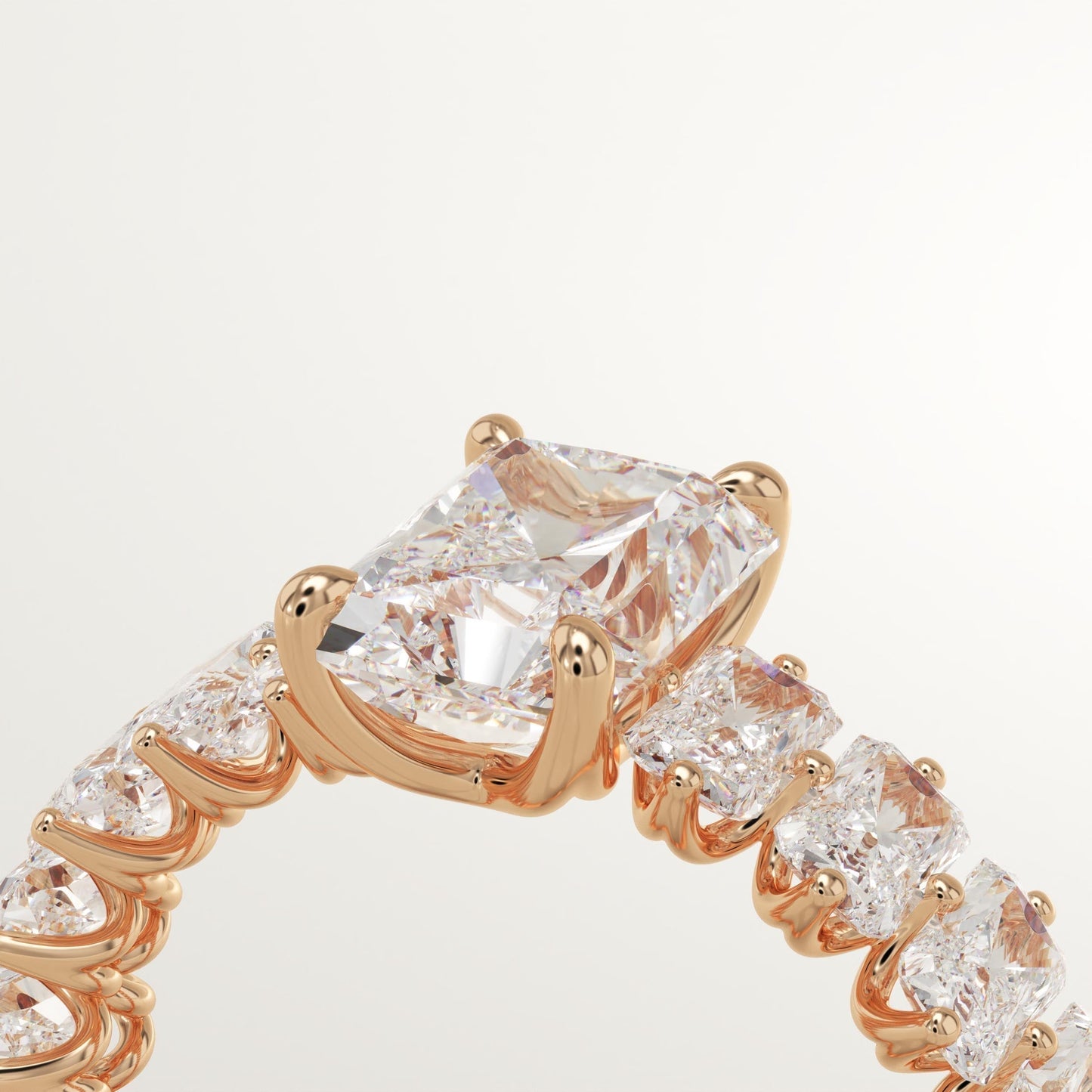 Radiant Cut Pave Lab-Grown Diamond Engagement Ring