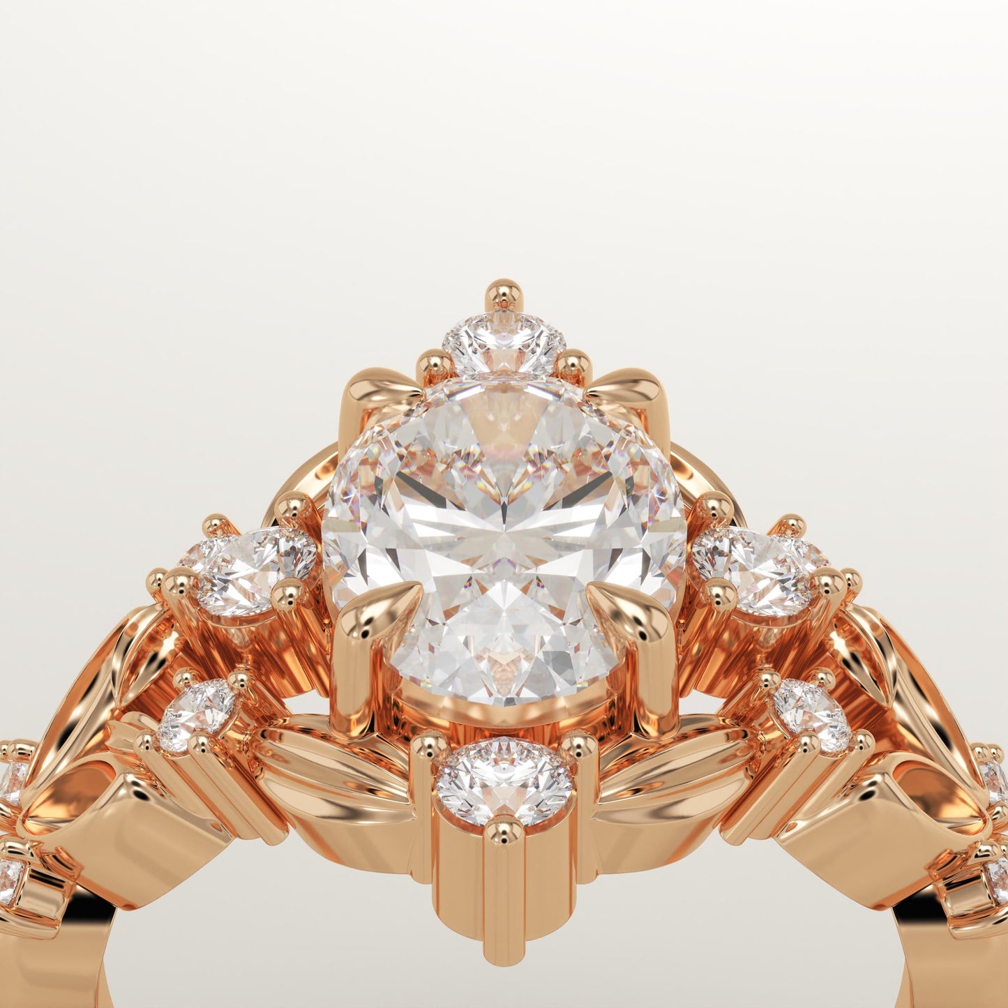 Oval Cut Nature Inspired Lab-Grown Diamond Engagement Ring