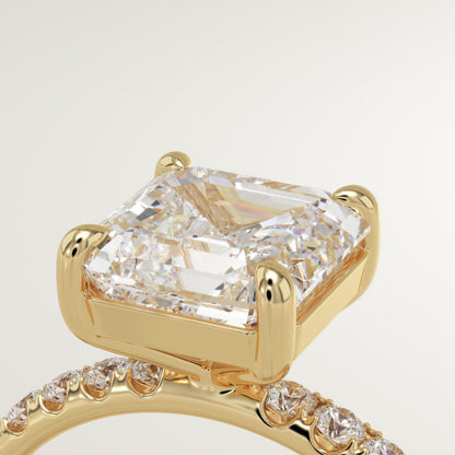 Asscher Cut Pave Lab-Grown Diamond Engagement Ring