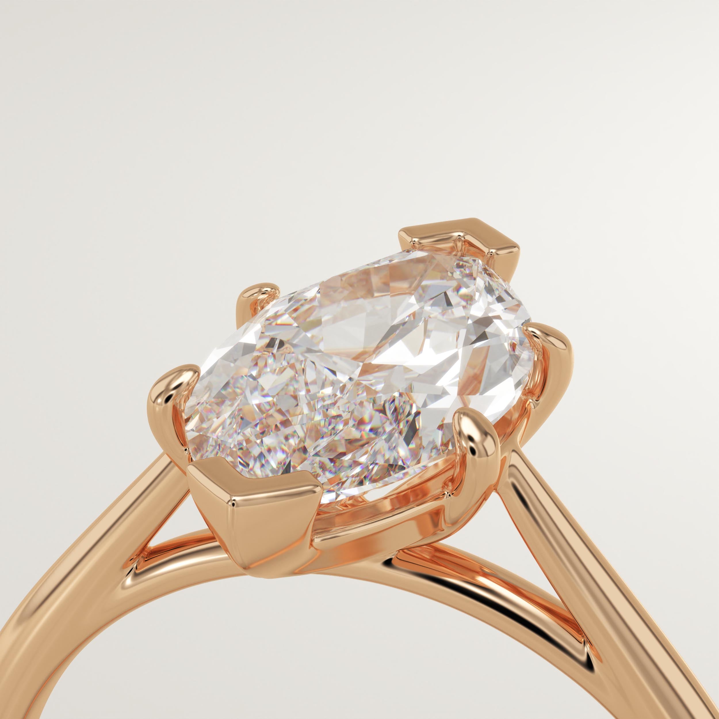 2.0 CT Marquise Cut Solitaire Lab-Grown Diamond Engagement Ring