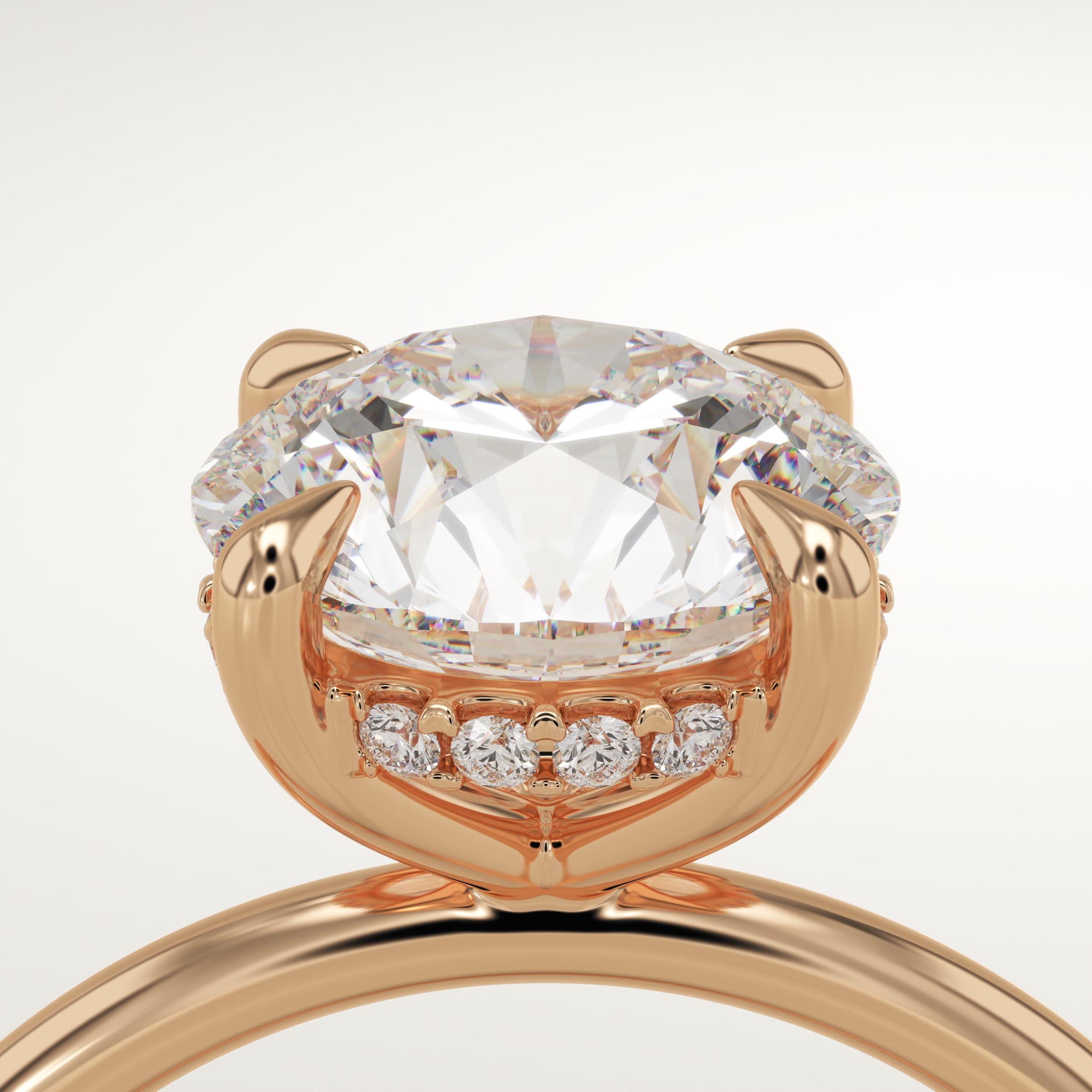 2.0 CT Round Cut Hidden Halo Lab-Grown Diamond Engagement Ring