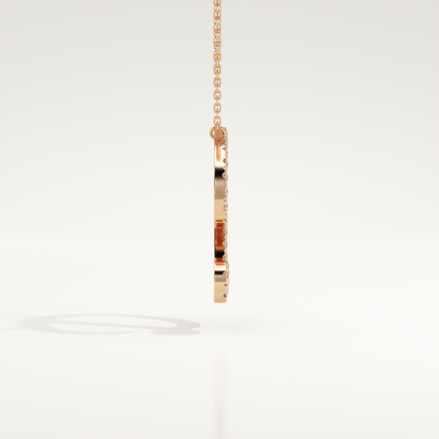 0.435 TCW Round Lab-Grown Diamond D Initial Necklace