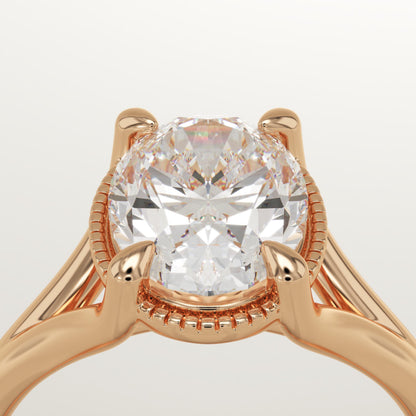 Oval Cut Split Shank Lab-Grown Diamond Engagement Ring