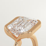 2.0 CT East West Emerald Cut Half Bezel Lab-Grown Diamond Engagement Ring