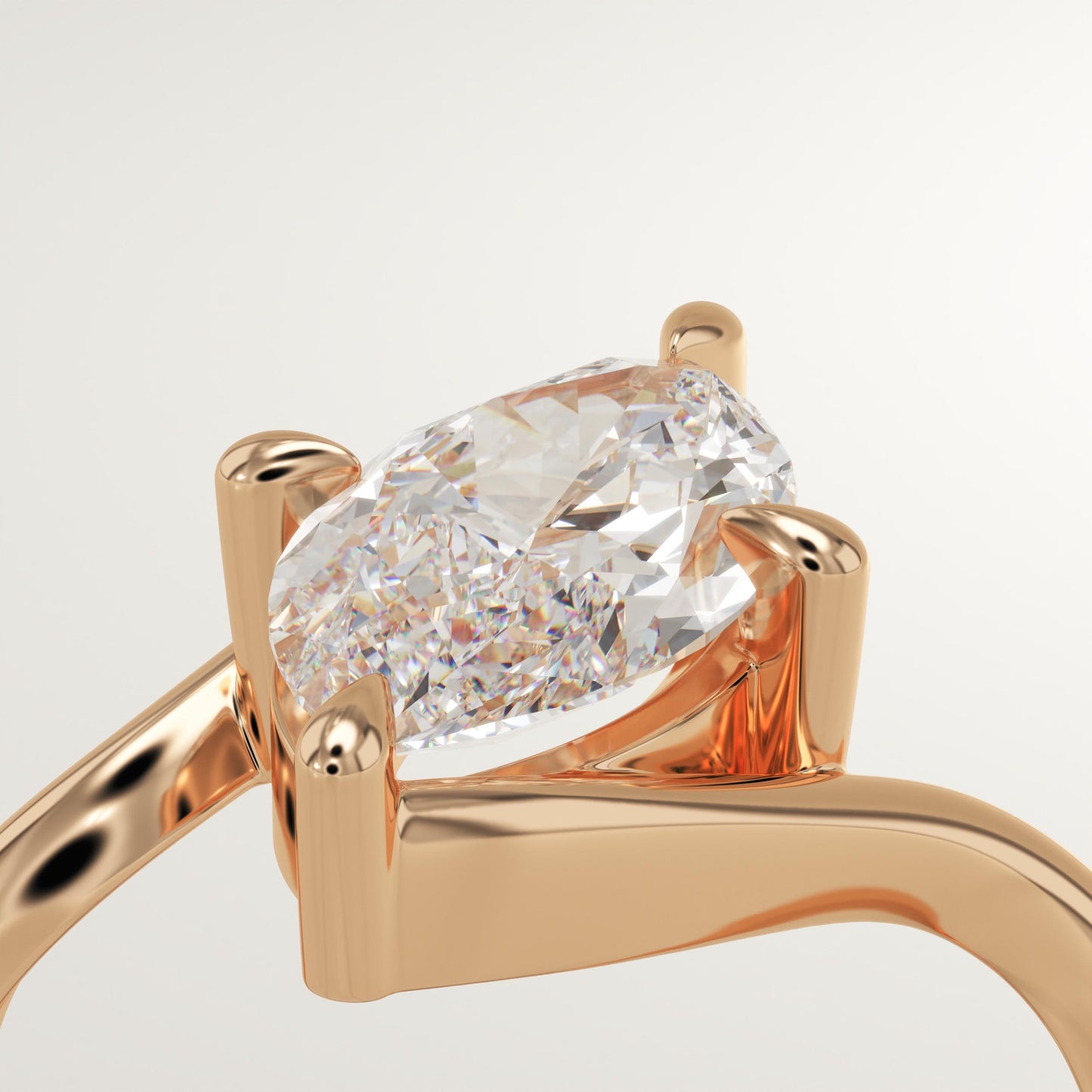 Marquise Cut Solitaire Lab-Grown Diamond Engagement Ring