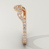 0.58 TCW Round Cut Lab-Grown Diamond Curved Wedding Band